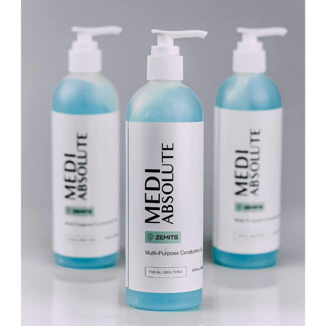 MediAbsolute | Conductive Gel | Multi-Purpose Long-Lasting - Facial, Body, Ultrasound, Microcurrent, RF, Laser, CryoTherapy, EMS Machines | with Pump | 12 fl oz