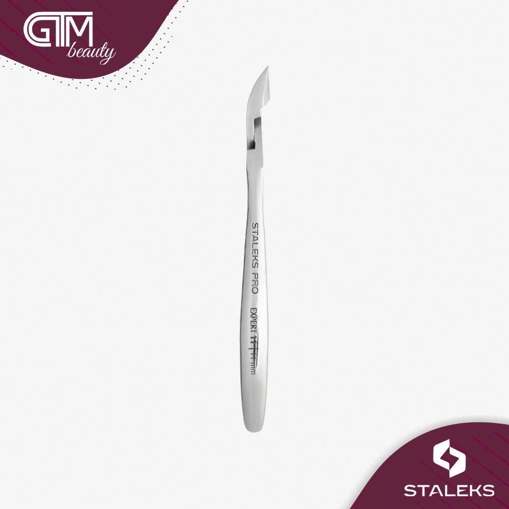 Staleks EXPERT 11 Cuticle Nippers 11 mm – Elongated Ergonomic Handles – Straight Blades with Protrusion for Efficient Trimming