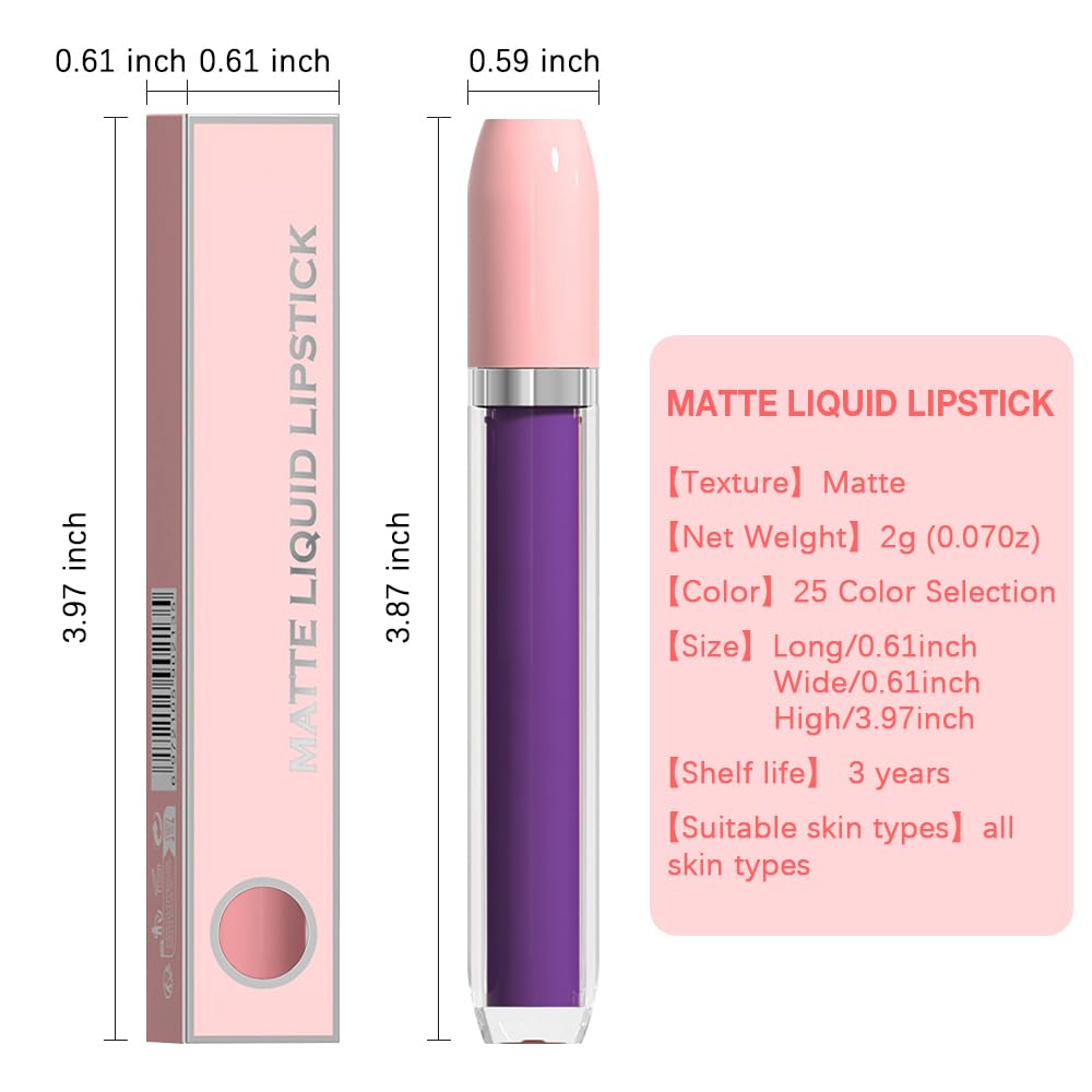 BINGBRUSH Super Matte Longwear No-Budge Stay On Smudge Proof Liquid Lipstick Long Lasting Makeup for Women,Highly Pigmented Color and Instant Shine, Cheeky