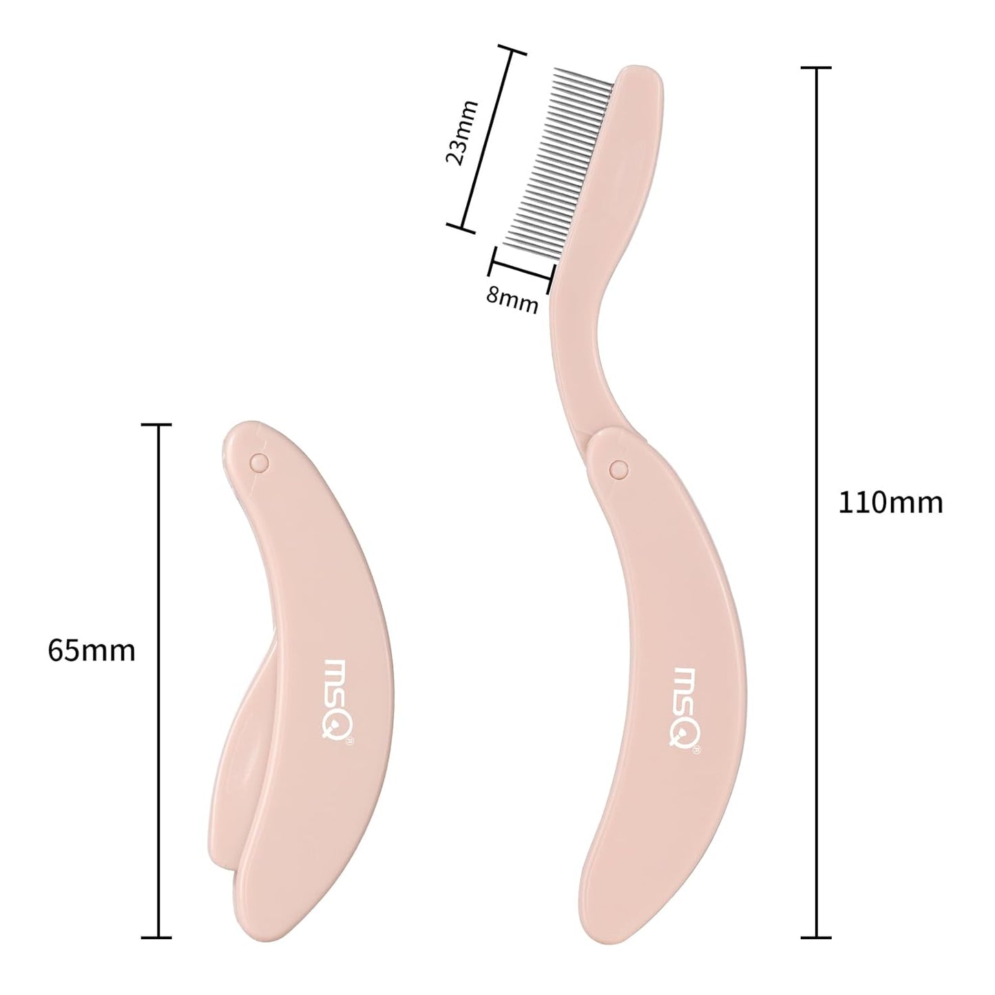 Eyelash Comb MSQ Eyelash Separator Tool Eyelash Comb Separator Folding Eyelash Brush Separator Lash Comb for Eyelash Makeup Brush (khaki)