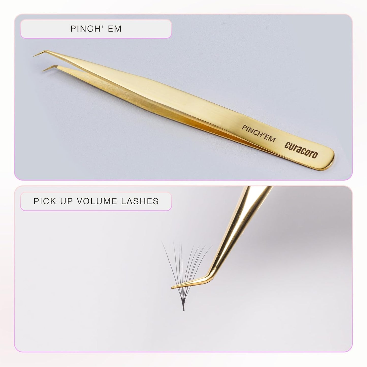 Curacoro Lash Tweezer - Professional & Precision Fiber Tip Grip Lash Tweezers for Eyelash Extensions, Multi Shapes & Purposes Tweezers for Volume, Isolation & Classic Lashes (Galaxy, Pinch'em)