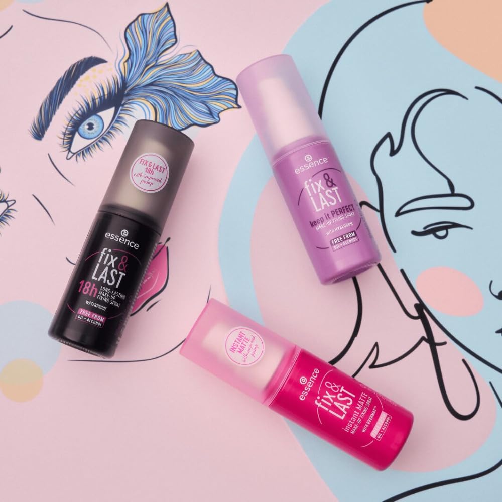 essence | Fix & Last Keep It Perfect Makeup Fixing Spray | Weightless, All-Day Setting | Vegan & Cruelty Free