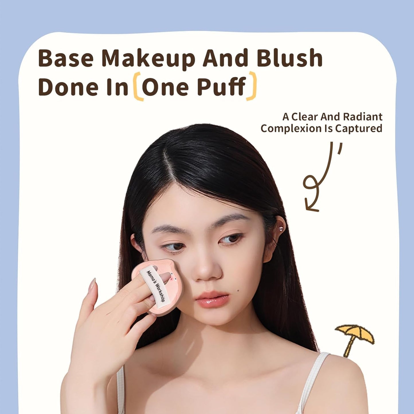 Sleepy Pig Puffs, Makeup Sponges Set, Dry&Wet Dual-Use Foundation Sponge - Hydrophilic Polyurethane, Expands 1.3x When Wet for Cream Foundation/Liquid Blush/Highlighter,2pcs Puffs & Storage Case