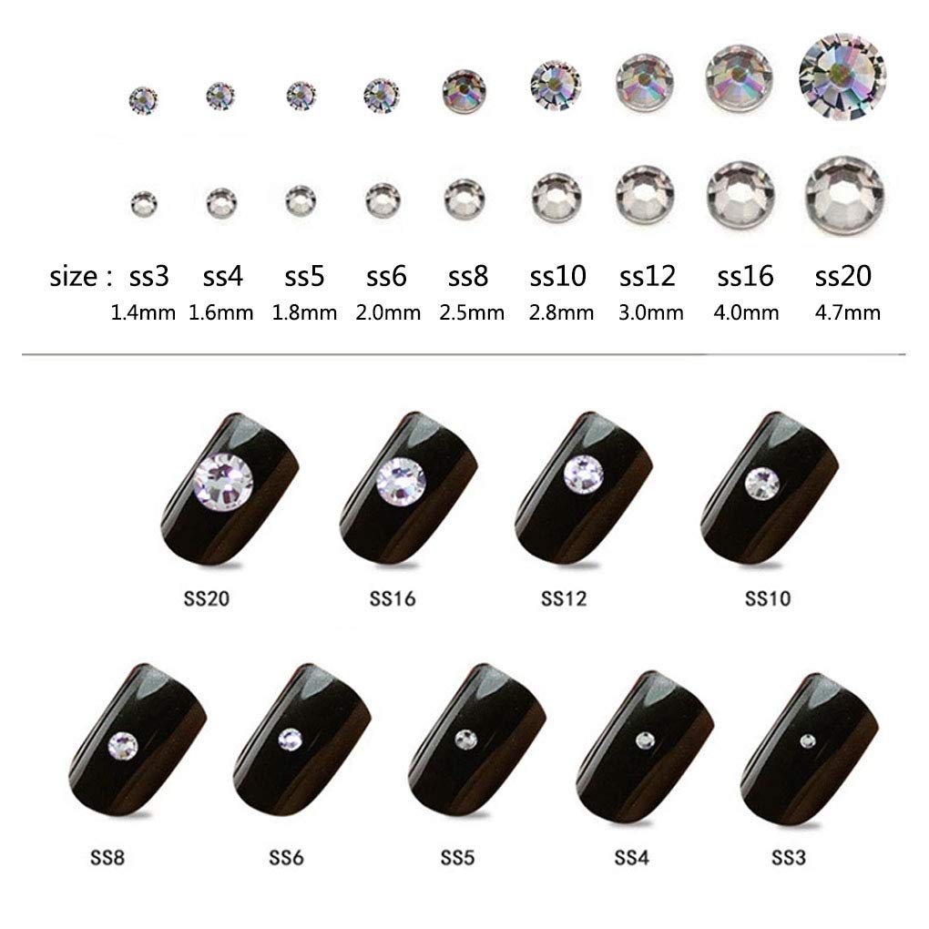 Rhinestones flat back gems round DIY decorative Nail Face and apparel accessories ss3-20 mix size(4320pcs amber)