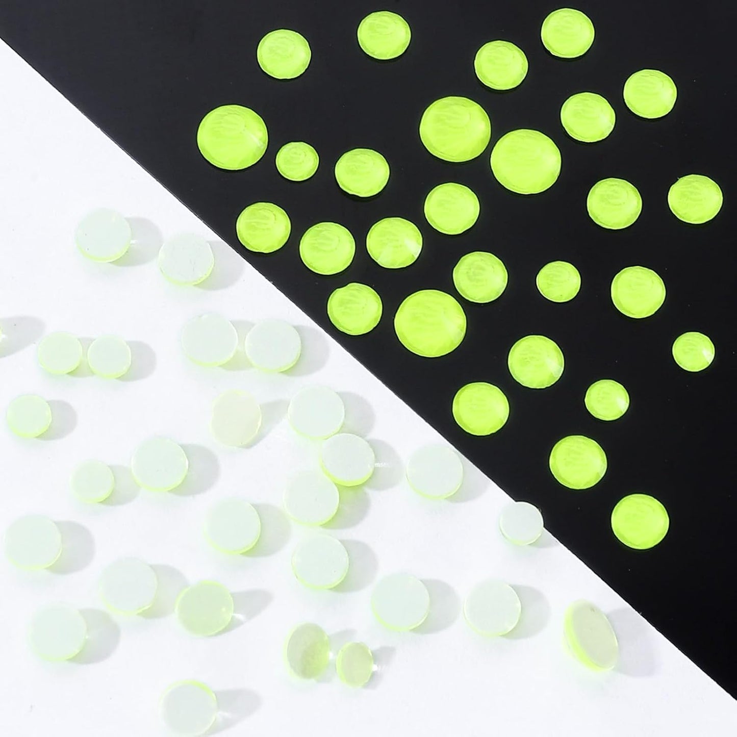 Neon Yellow Flatback Rhinestones, Glass Rhinestones for Nail Art and Craft, Glue Fix, Loose Crystal Gemstones(Neon Yellow, SS8, 1440pcs, 2.3-2.5mm)