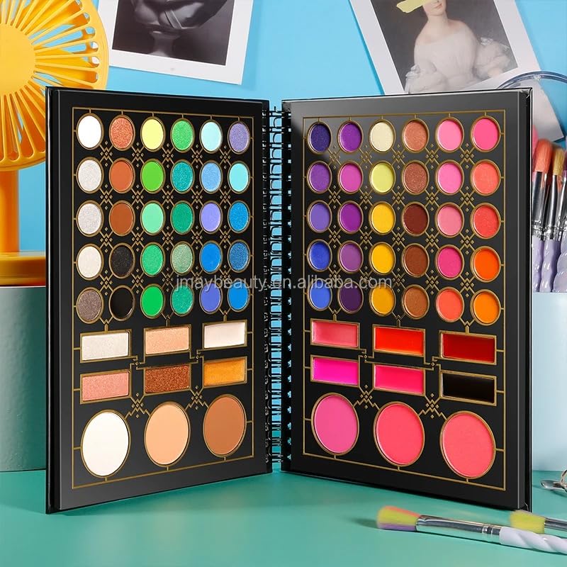 NATURAL GLARE makeup pallet All in one makeup pallet notebook contains 78 colors, setting powder, Bronze, Blush, Lipstick, ans of course our lovely eye shadows. the colors bring out all seasons.
