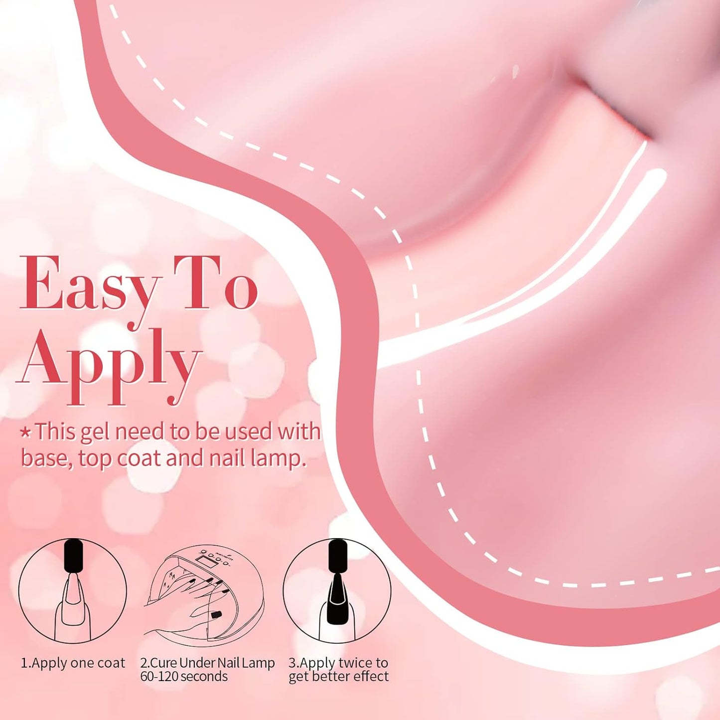 Born Pretty Jelly Gel Nail Polish Sheer Pink Gel Nail Polish Crystal Transparent Milky Gel Polish Kit Nail Art Varnish Collection Gift Set 7ML 6PCS