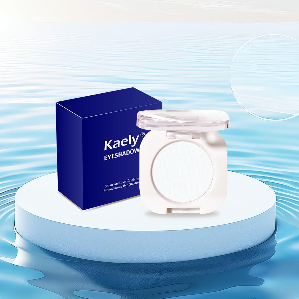 White Matte Eyeshadow Palette for Women, Single Monochrome Eye Shadow Makeup, Shiny Pressed Powder, Blendable Natural sombras para ojos, Holographic,Vegan,Travel -26