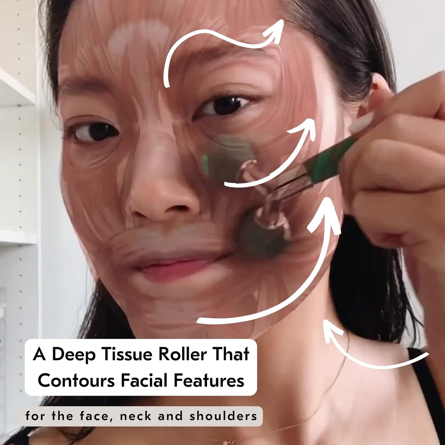 Mount Lai Jade Tension Melting Facial Massager for Face & Neck – Face Roller to Relieve Tension, Soothe Stress, Improve Circulation & Revitalize Skin for Radiant Care