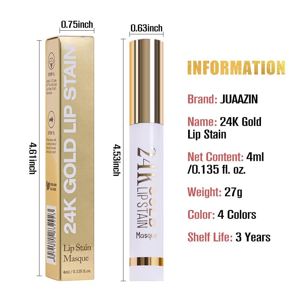 2025 New 24K Gold Liquid Lip Gloss Peel Off Lip Stain Tattoo with Tweezer, Light Brown Lips Stain Peel Off Masque, Long Lasting Waterproof Lip Tint Stain, Transfer-proof for All Skin Types 01#