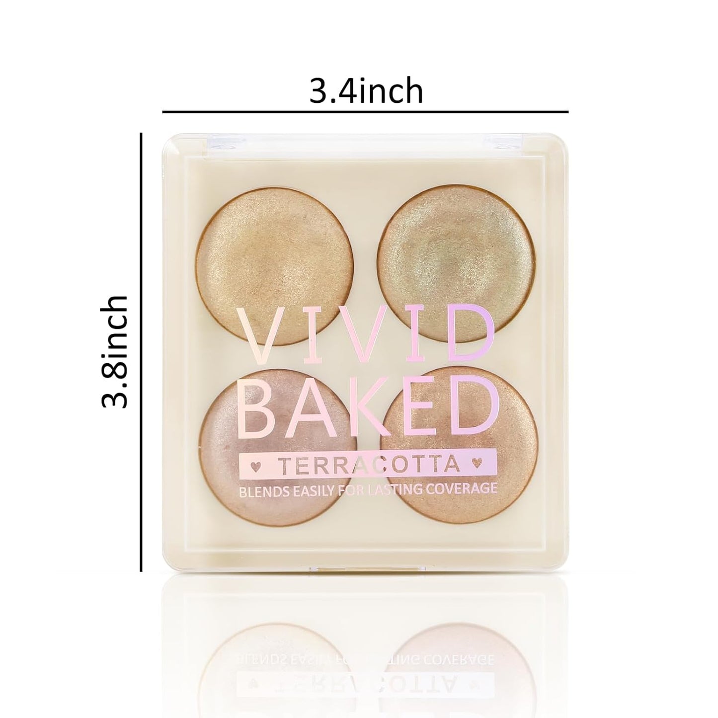 Boobeen 4 Color Highlighter Makeup Palette, Face Baked Powder Cheek Illuminator, Long Lasting Face Sculpting to Brighten Skin and Glowing
