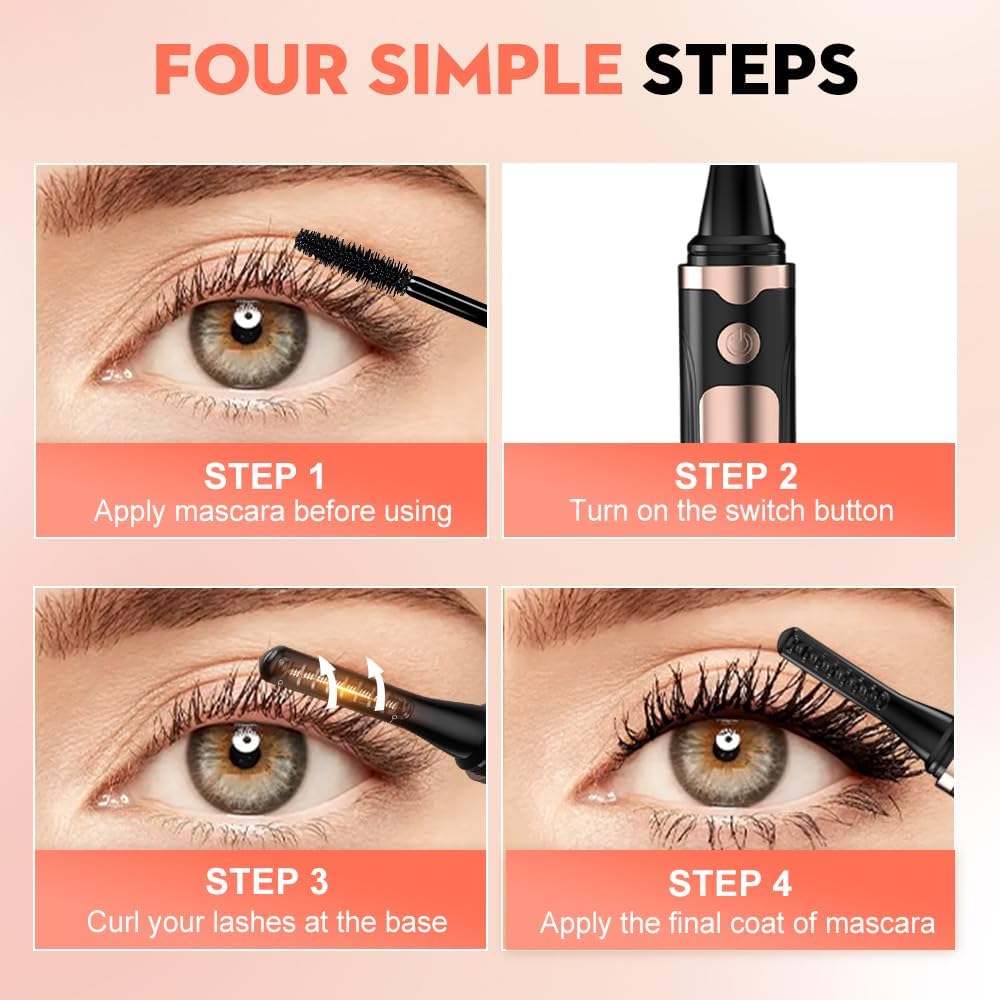 Heated Eyelash Curler, 2025 New Electric Eyelash Curler with LED Display, Portable Rechargeable Eye Lash Curlers Heated Makeup Tool for Women Girls (White)