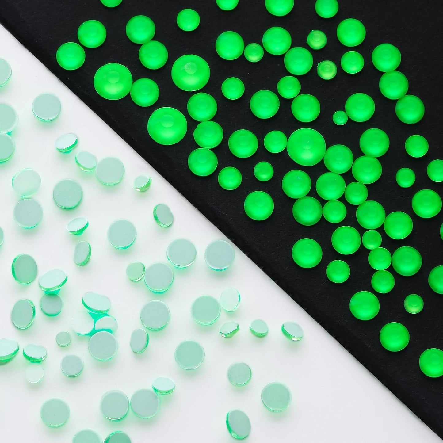 Neon Green Flatback Rhinestones, Glass Rhinestones for Nail Art and Craft, Glue Fix, Loose Crystal Gemstones(Neon Green, SS16, 1440pcs, 3.8-4.0mm)