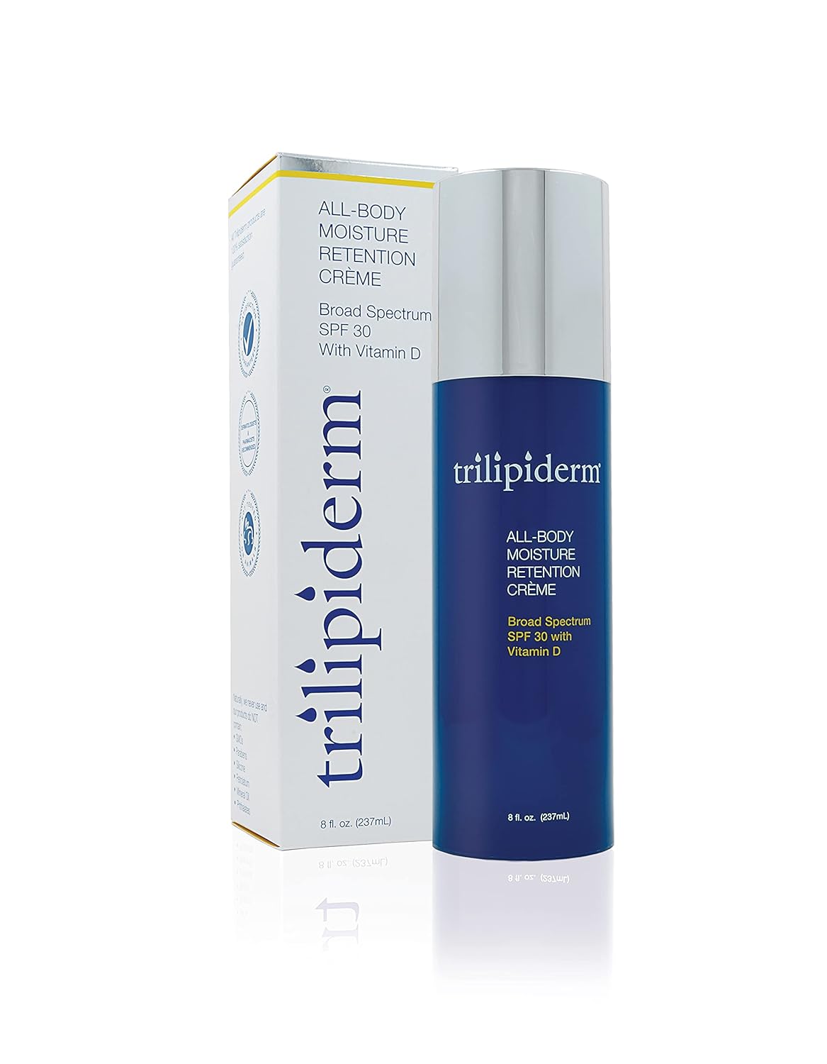 Trilipiderm Moisturizing Sunblock 8oz All Day Hydration for Body and Face, Vitamin D Enriched Broad Spectrum Sunscreen, Two Pack