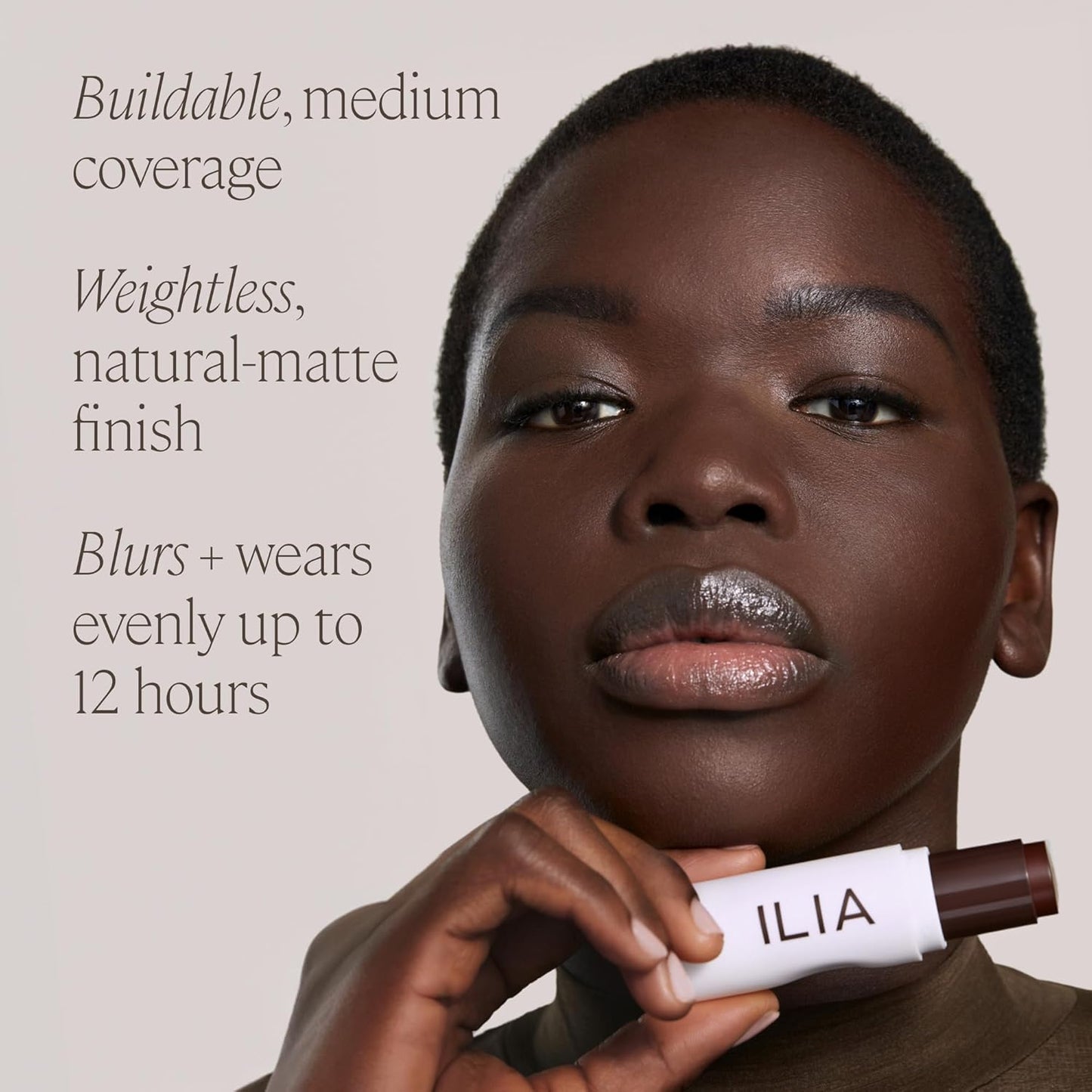 ILIA - Skin Rewind Complexion Stick - Foundation + Concealer + Skincare | Non-Toxic, Vegan, Cruelty-Free, Clean Makeup (7W - Poplar, 0.35 oz | 10 g)