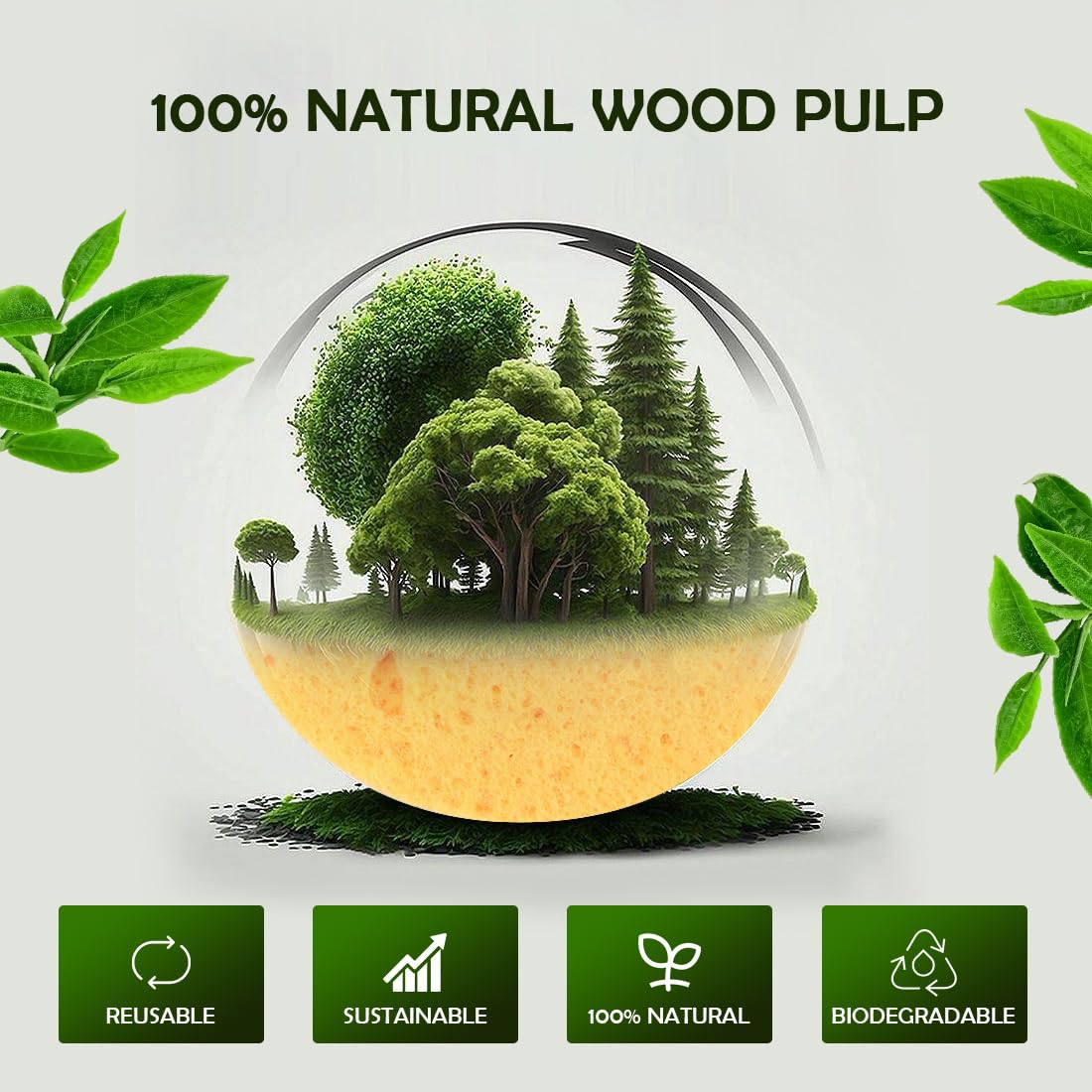 AIDEA Compressed Facial Sponges 48-Count, Disposable Face Sponges, Reusable Makeup Remover Pads, Natural Cellulose Cosmetic Sponges for Facial Cleansing, Exfoliating, Travel Essentials for Women