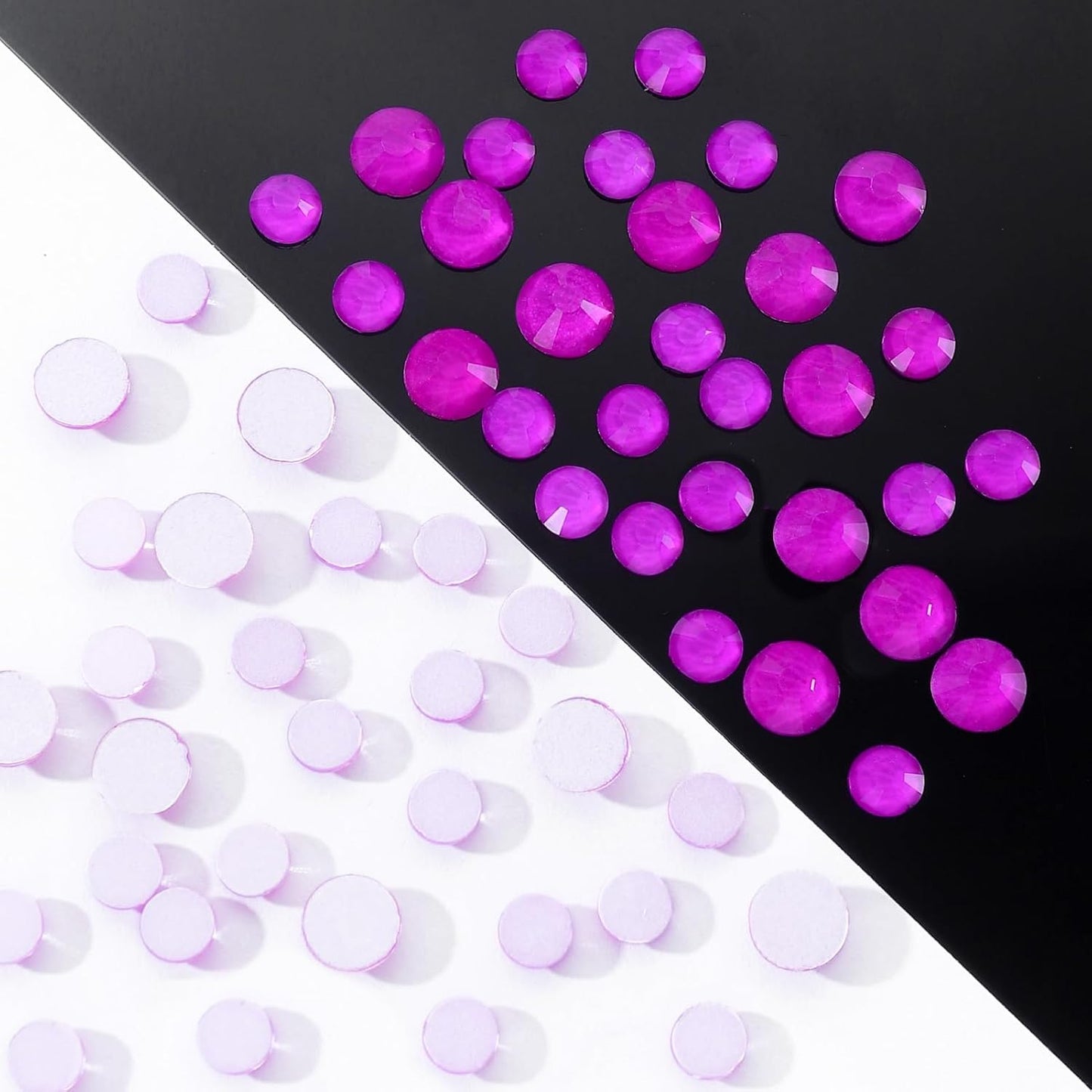 Neon Purple Flatback Rhinestones, Glass Rhinestones for Nail Art and Craft, Glue Fix, Loose Crystal Gemstones(Neon Purple, SS30, 288pcs, 6.4-6.6mm)