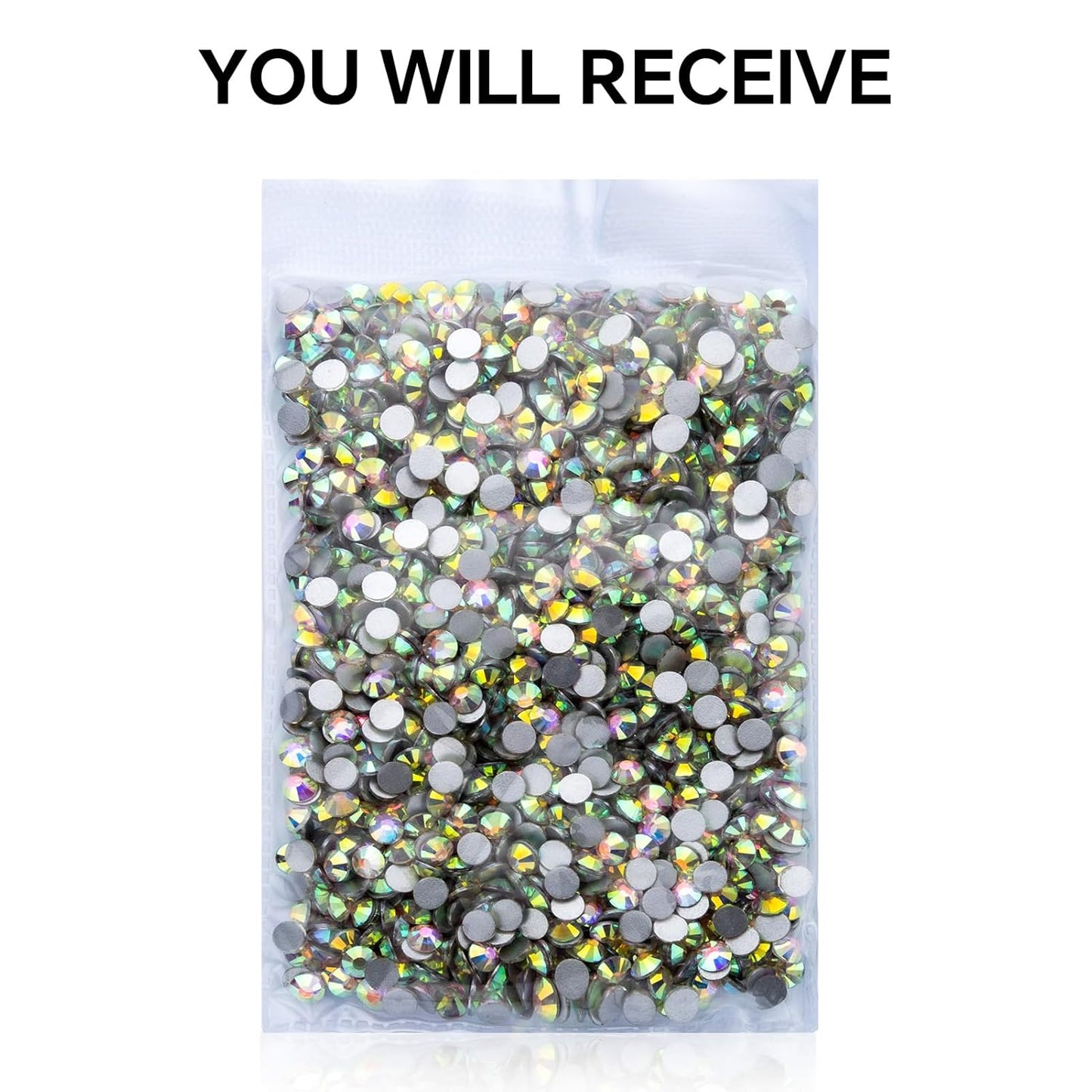1440Pcs Crystal Ab Crystal Rhinestones,Glass Flatback Rhinestones Gemstones for Nail Face Makeup Art Crafts Clothes Decoration -(SS20,4.8mm,Crystal Ab)