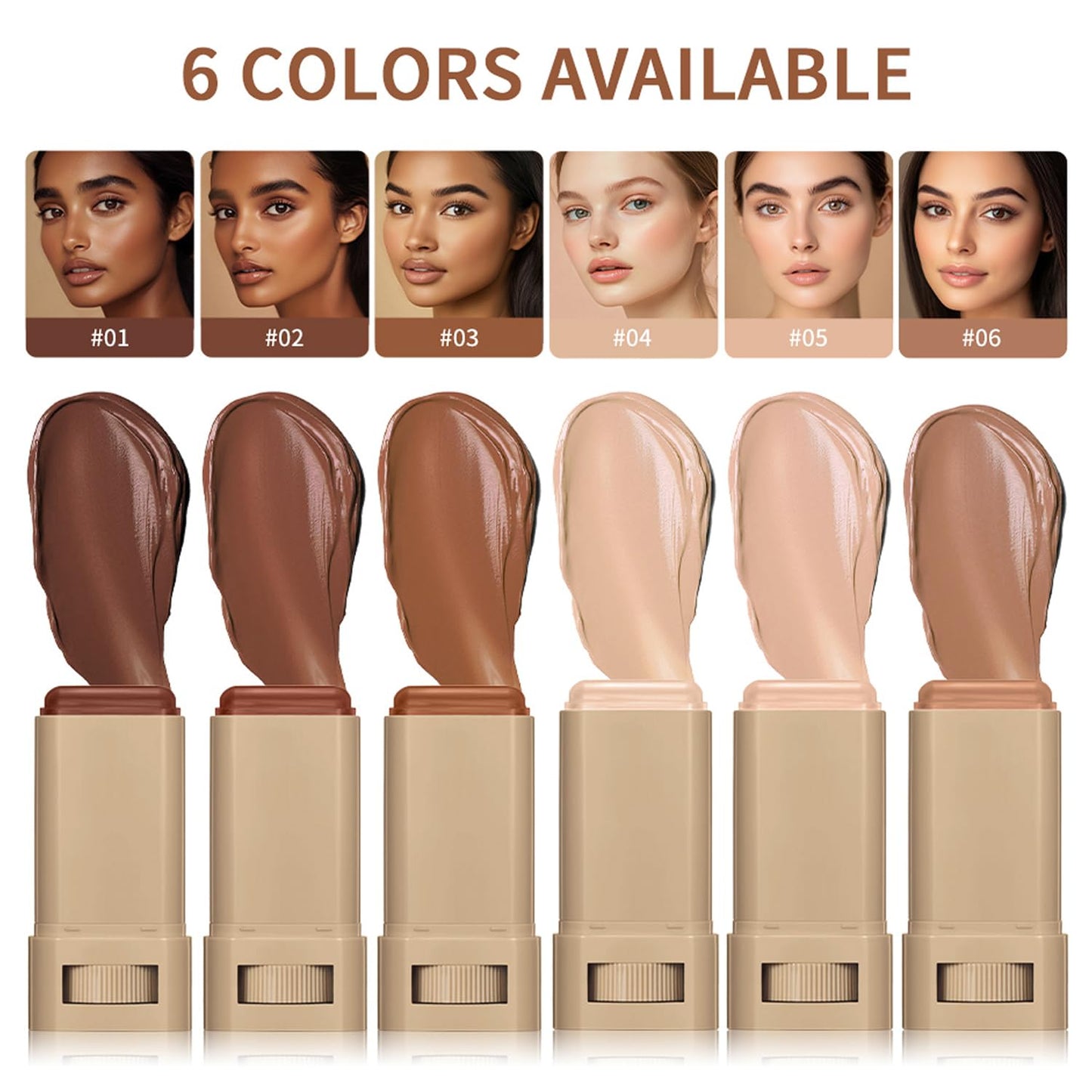 2PCS Foundation Stick Beauty Balm Serum Boosted Skin Tint, Solid Tinted Moisturizing Serum Contour Stick, Natural Fit, Moisturizing & Concealing Foundation Sticks (#03)