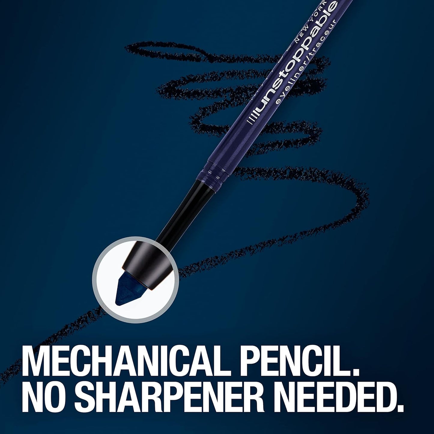Maybelline Unstoppable Waterproof Mechanical Brown Eyeliner Pencil, Easy to Apply, Smooth Glide, Up to 24 Hour Wear, Cinnabar
