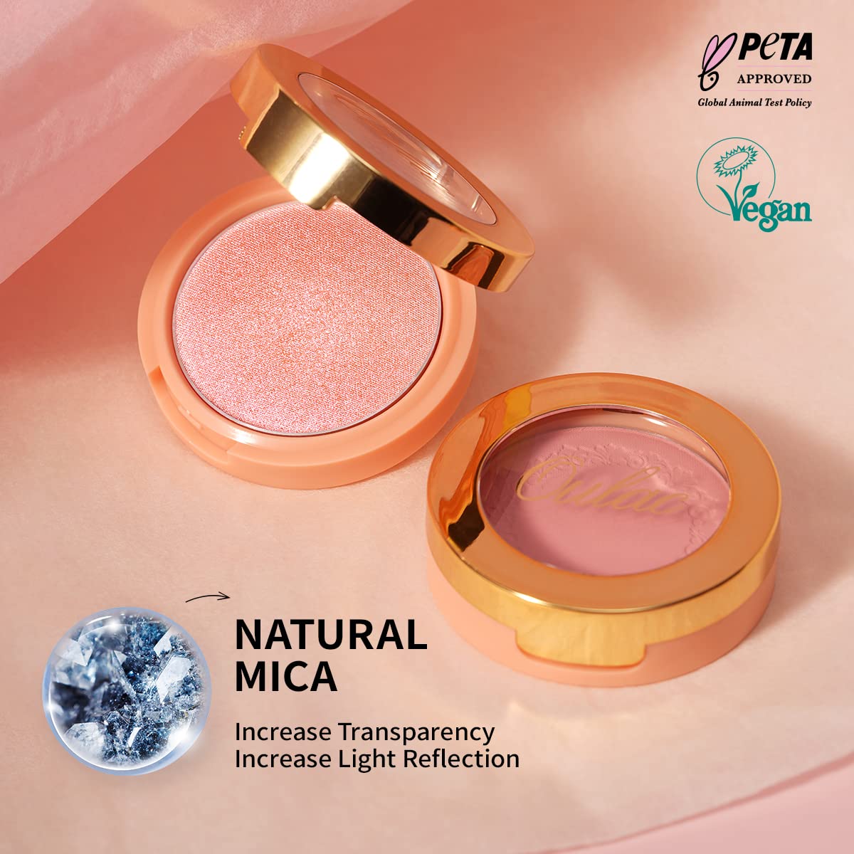 Oulac Plummy Brown Blush Makeup Powder| Rich Color Cream Blush Blendable| Natural Matte Tan Skin| Vegan &Cruelty-Free | 02 Cheek to Cheek 4.8g