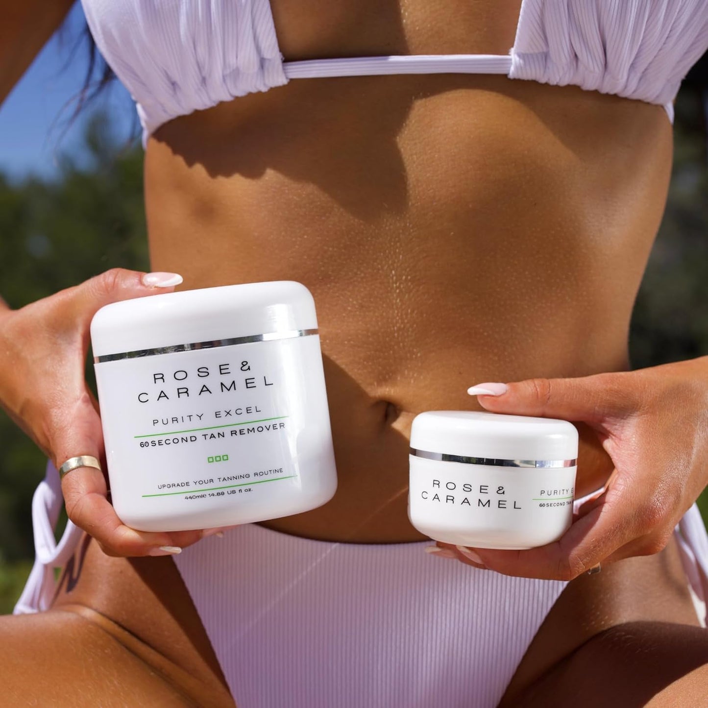 Rose & Caramel Purity Excel 60 Second Miracle Express Self Tan Remover & Exfoliating Tan Eraser Body Scrub 14.89 Fl Oz (440ml)