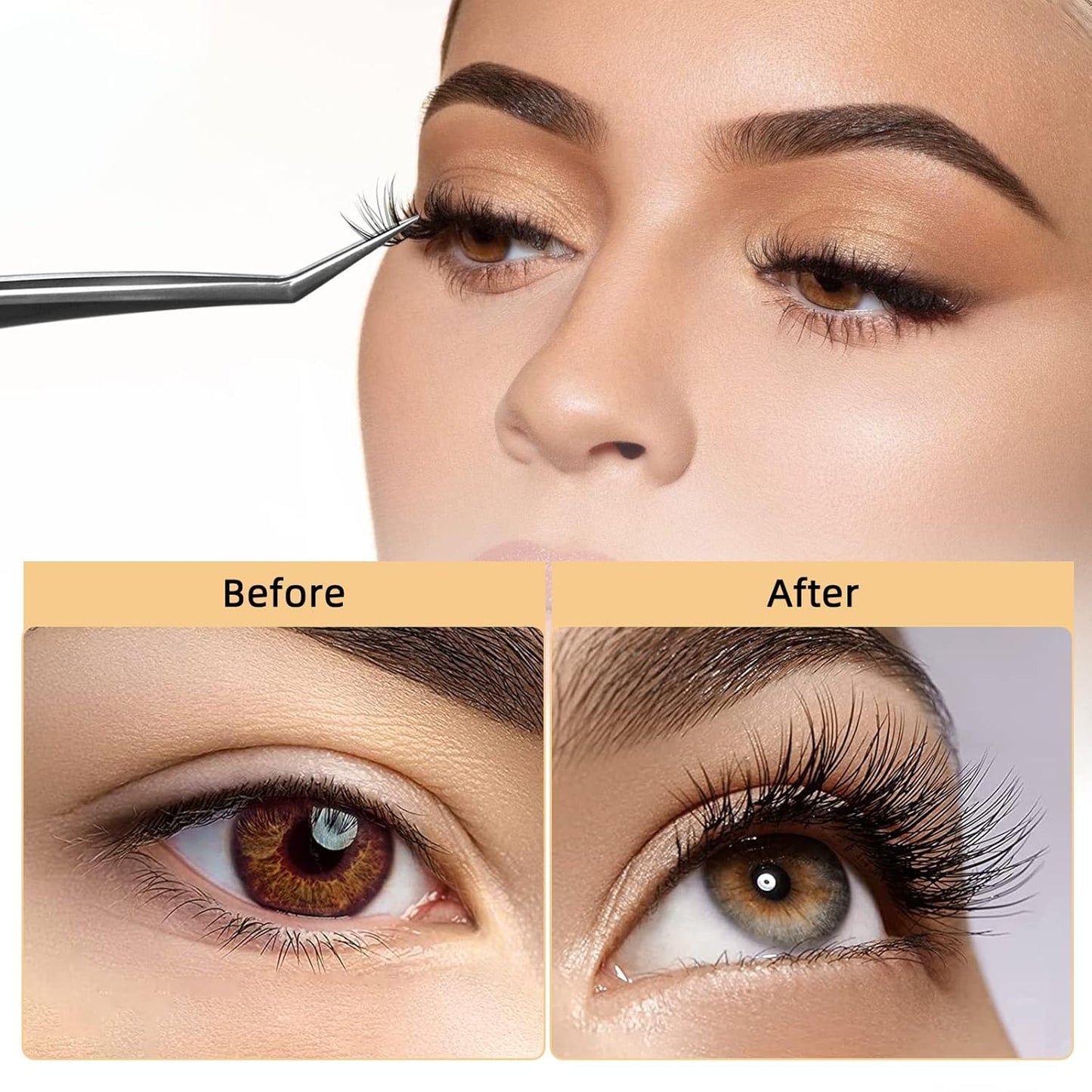 QUEWEL Cluster Lashes 240Pcs Individual Lashes 20D 0.07C Curl 16mm Knot-Free Lash Extensions Clusters Lashes Soft&Natural False Eyelashes Individual DIY Eyelash Extension at Home(20D 0.07C 16)