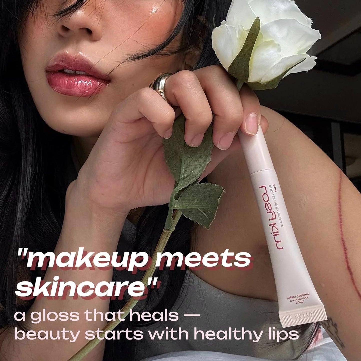 PDRN Tinted Lip Serum – High Gloss Ultra Hydrating Natural Glow, Non-Sticky Volumizing Color Glaze with Long-Lasting Shine, Nourishing Moisturizing Repair for Chapped Lips (0.34 oz)