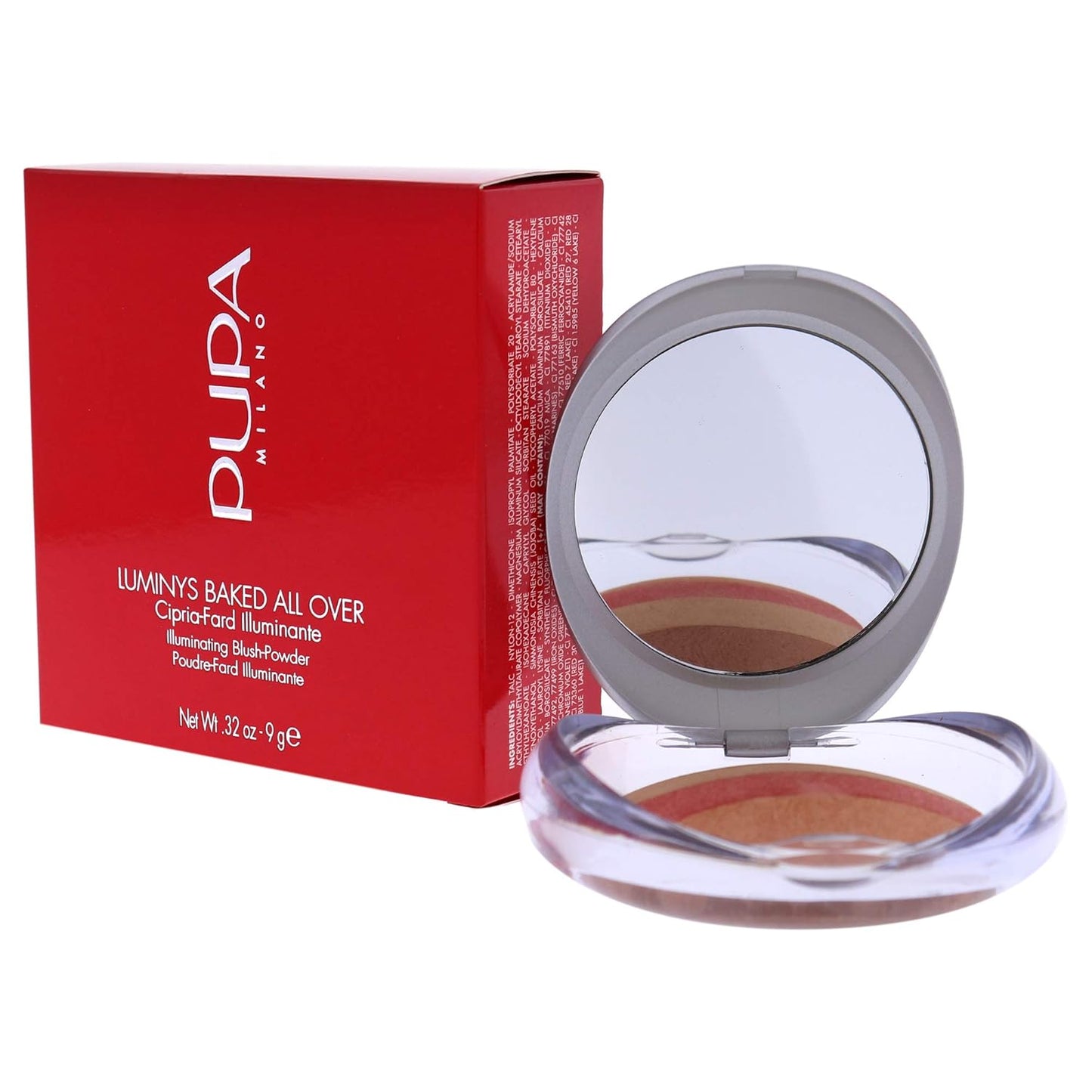 PUPA Milano Luminys Baked All Over Illuminating Blush-Powder-Moisturize And Protect Skin-Soft And Velvet Smooth Finish-Silky And Light Texture-4 Tone Compact-06 Coral Stripes-0.32 Oz,I0111601