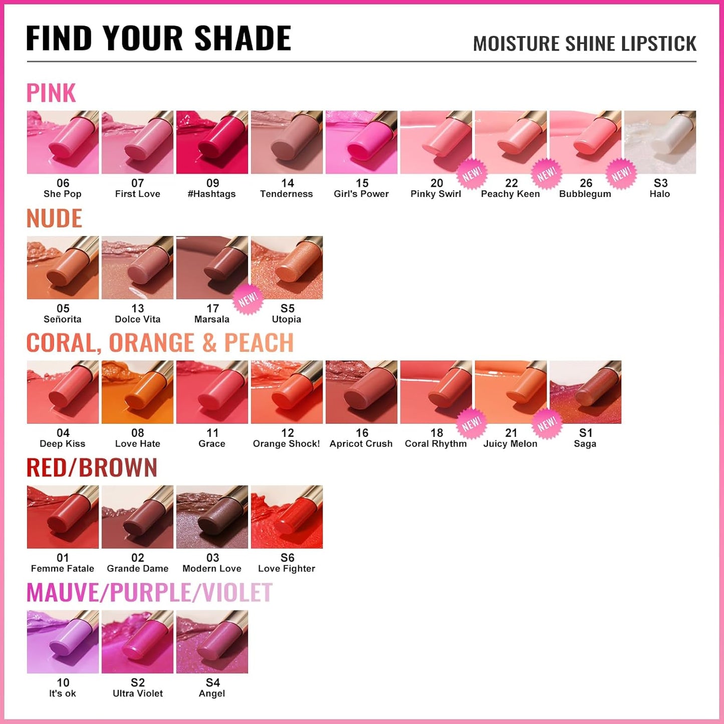 Oulac Shine Orange Lipstick for Women, 2 in 1 Glossy Coral Orange Tinted Lip Balm, Hydrating Lipstick for Dry Lips, Moisture Shine Juicy Finish Vegan 2.2g/0.07oz (21)