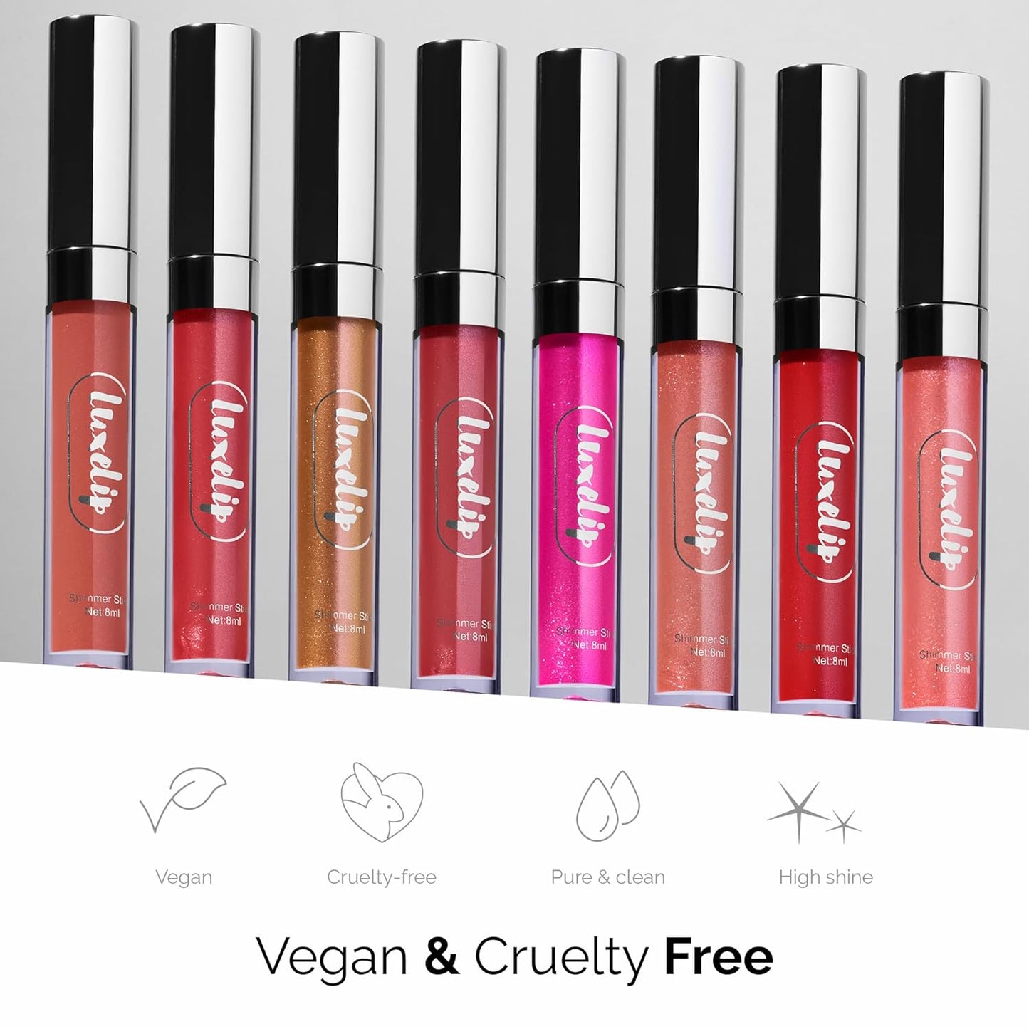 LuxeLip™ Matte Lipstick, Hydrating Non-Sticky Lip Gloss for Luminous Shine & Moisturized Lips, Lightweight, Long-Lasting Glossy Finish, Cruelty-Free Lip Makeup for Women (Petulant Blush, 8ml)