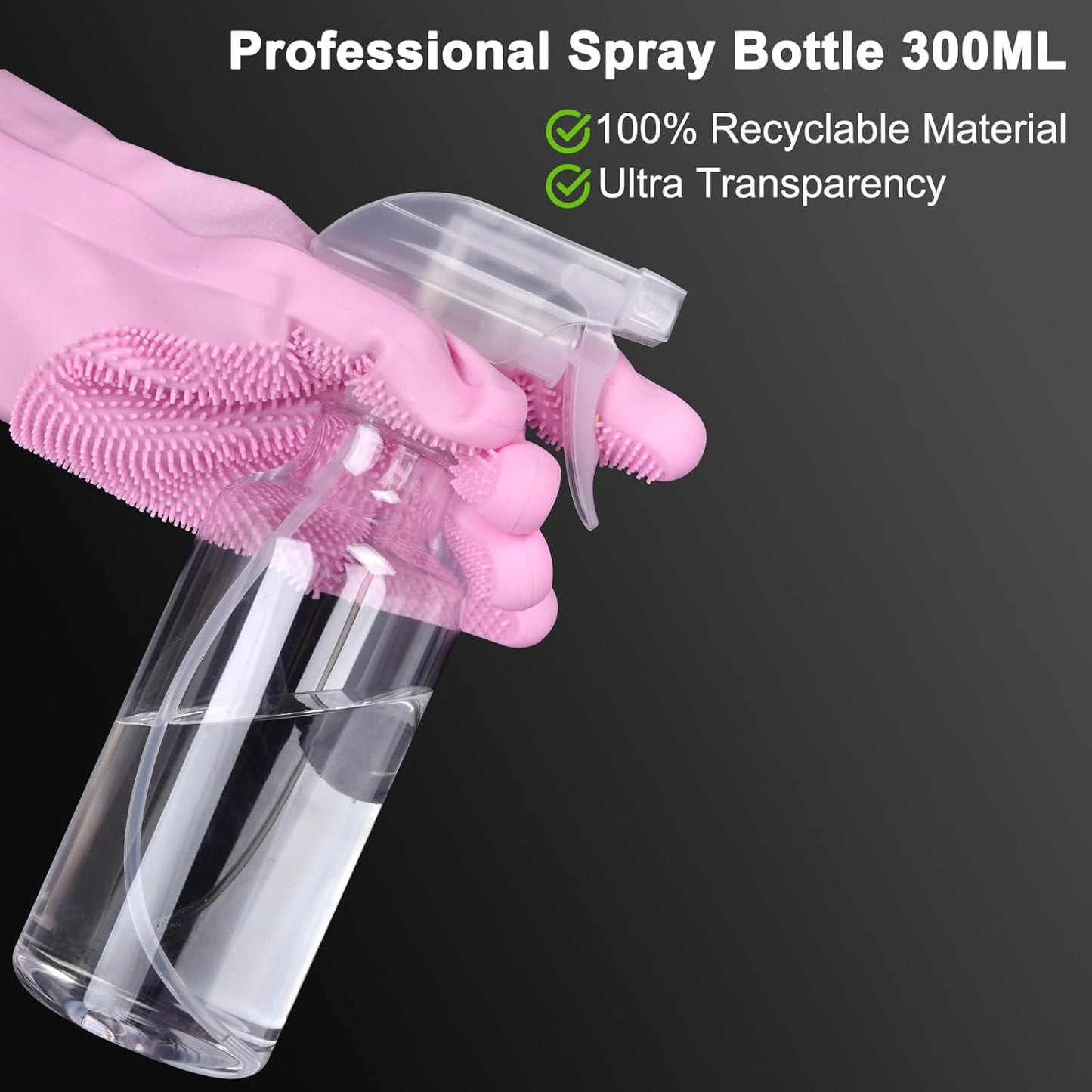 Plastic Spray Bottles - 10.5OZ/300ML Empty Spray Bottles for Cleaning Solutions, Plants, Pet, Essential Oils, Hair, Cooking - Mist/Stream Water Bottle