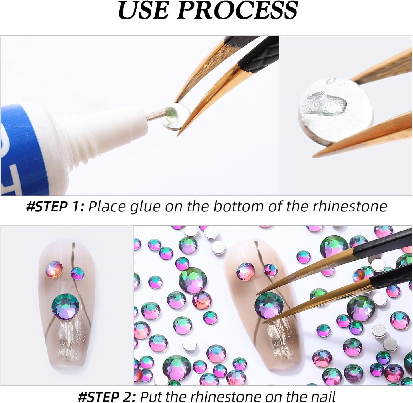 Green Volcano Flatback Rhinestones, Glass Rhinestones for Nail Art and Craft, Glue Fix, Loose Crystal Gemstones(Green Volcano, SS30, 288pcs, 6.4-6.6mm)