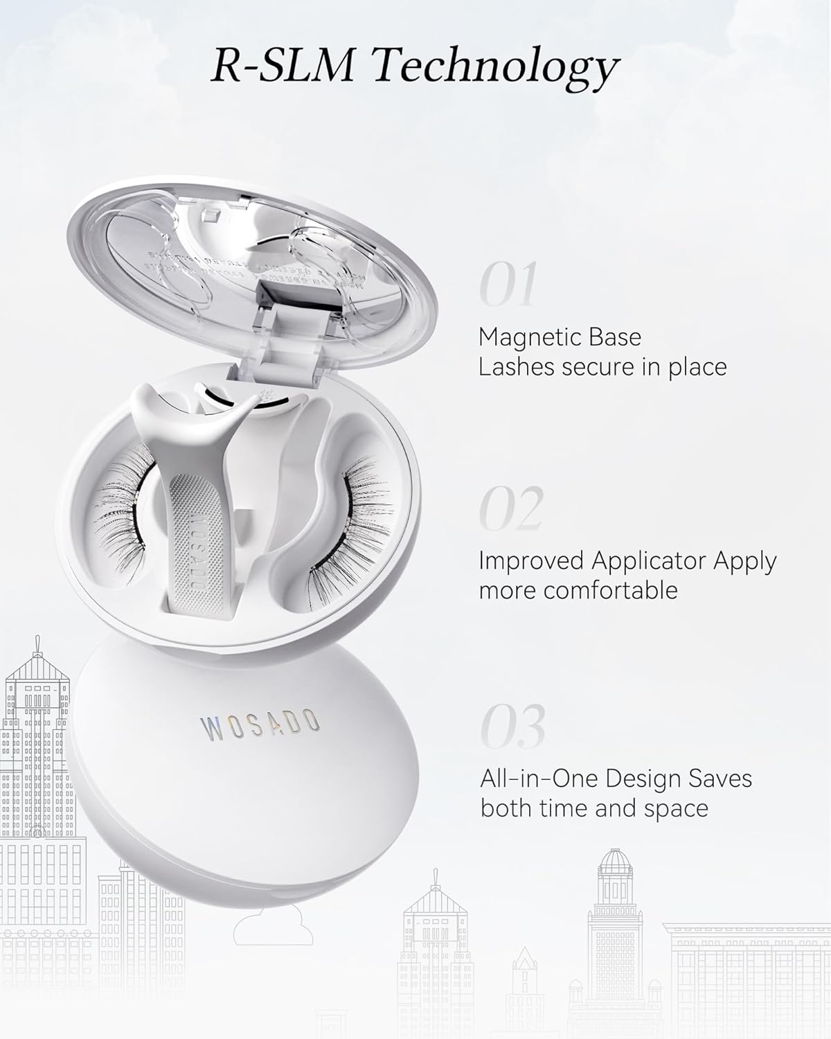 Magnetic Eyelashes with Applicator Kit, No.17 Ice Black, Reusable Magnetic Lashes without Eyeliner, Glue-free False Lashes, Waterproof, Lightweight, Suit for Heavy Makeup