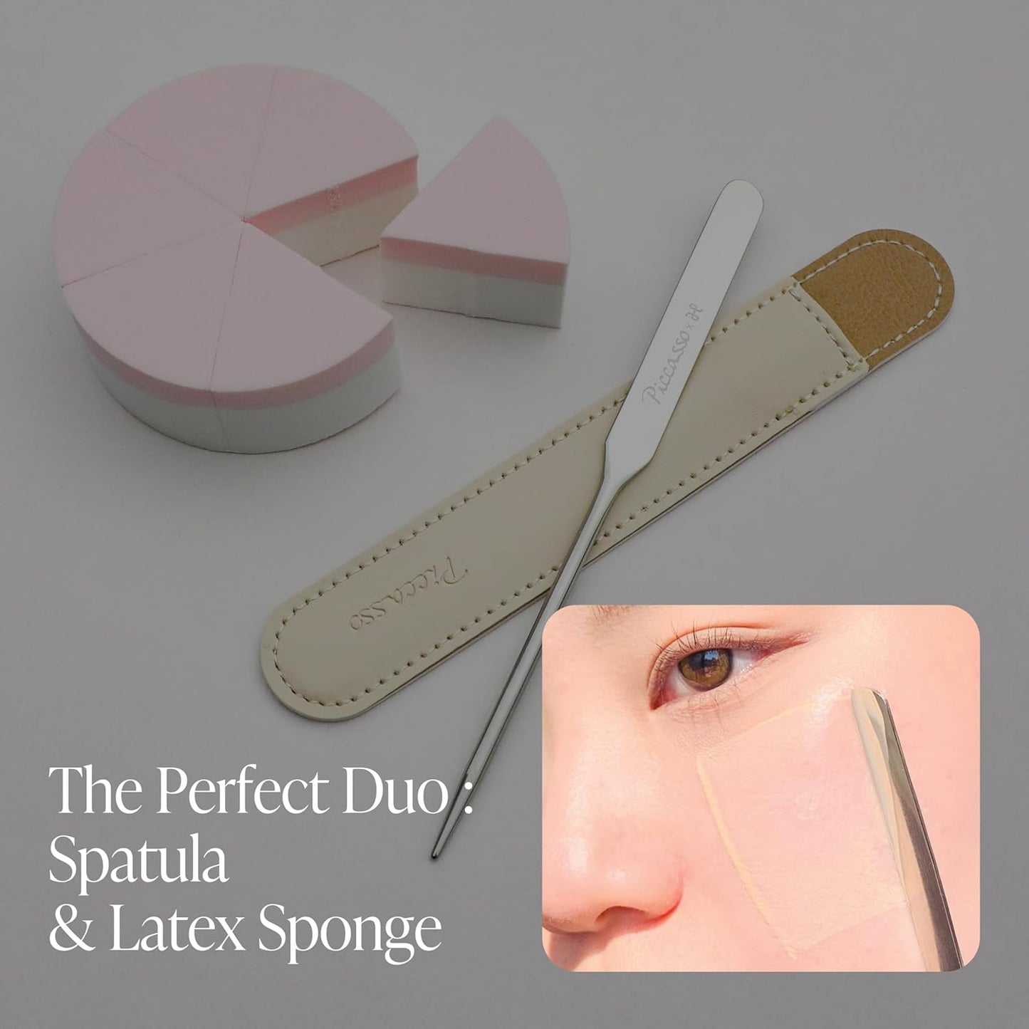 Piccasso Latex Round Makeup Sponges 6P – Hydrophilic Foundation Sponges for Makeup, Dewy & Matte Finish, Triangular Face Sponges for Precise Blending, Ideal for Base Makeup Application