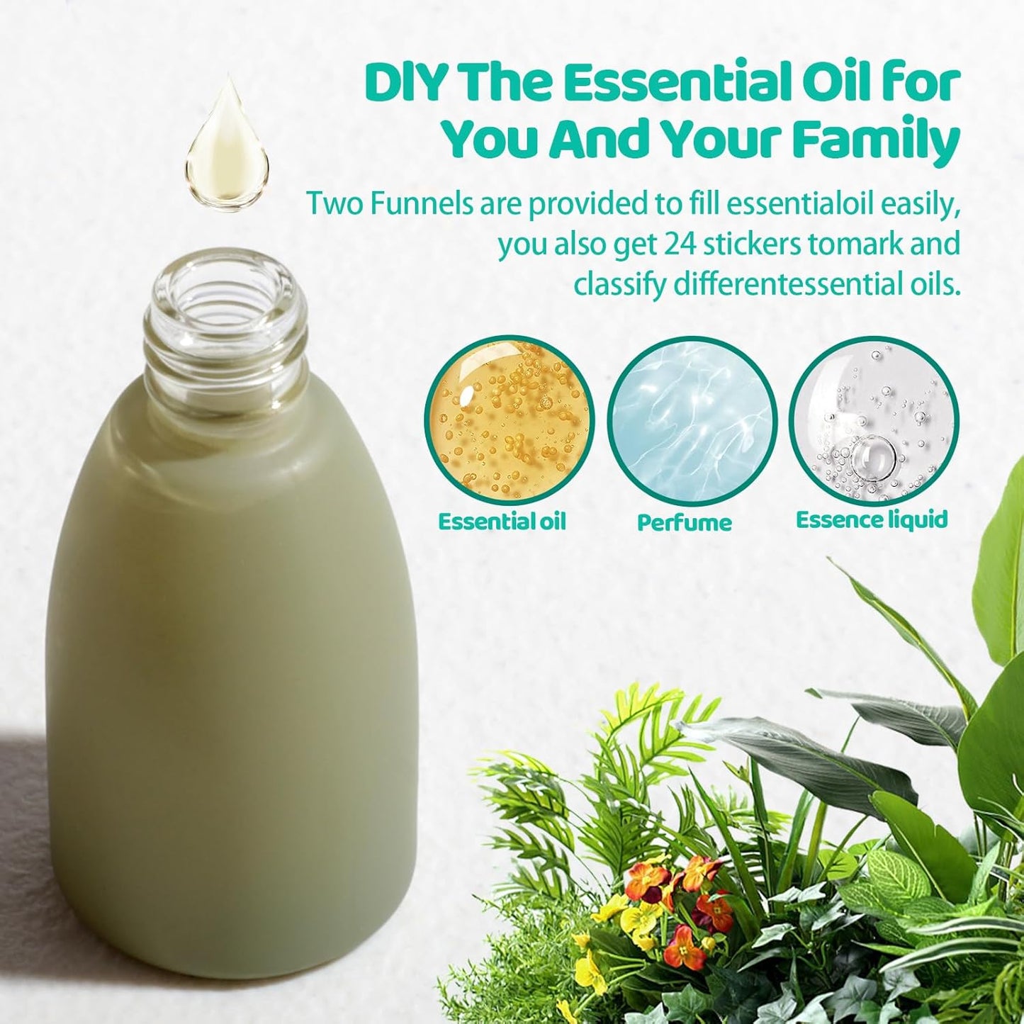 JPNK 4 Pack Essential Oils Roll-on Bottles with Stainless Steel Roller Balls for Aromatherapy and Perfumes with Portable Small Bag