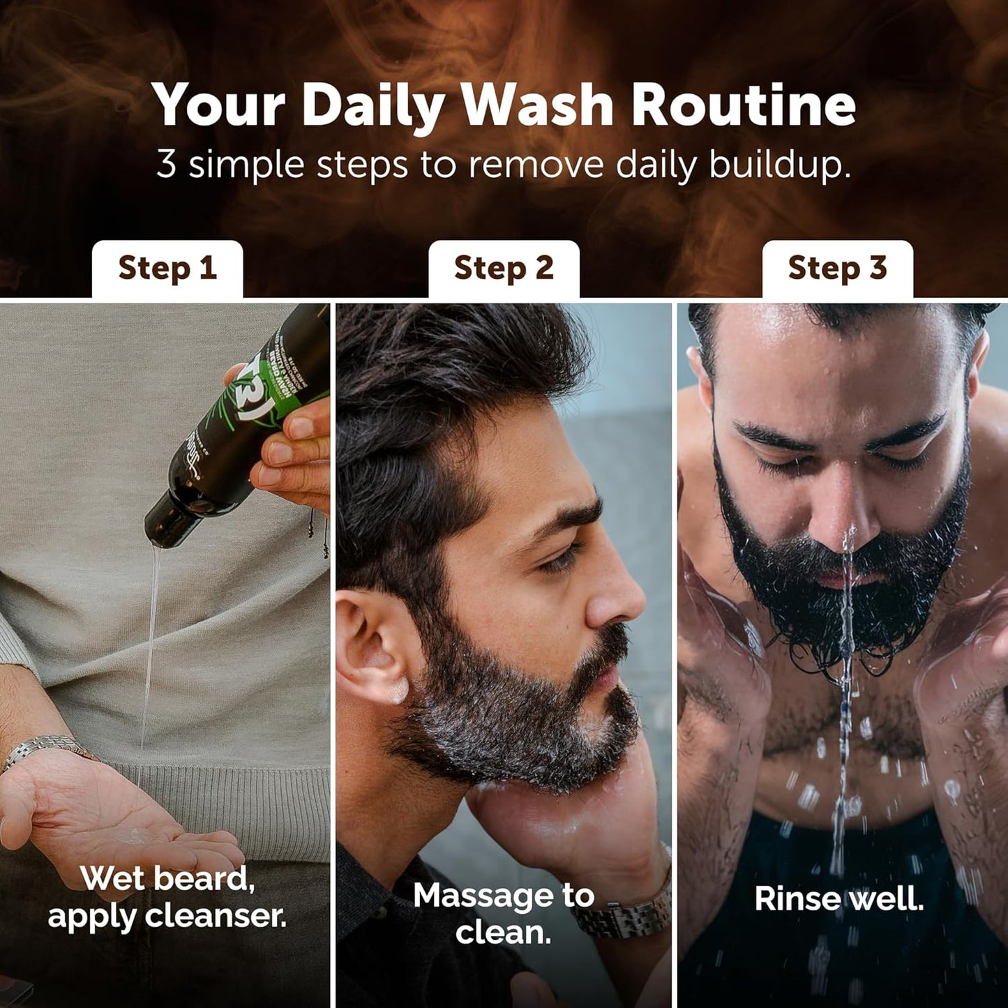 Detroit Grooming Co. Beard Wash - Men's Deeply Cleansing Shampoo for Beards and Mustaches - Aloe Vera and Essential Oils for Refreshing - Cedarwood & Amber Scent - Black Edition - 8oz