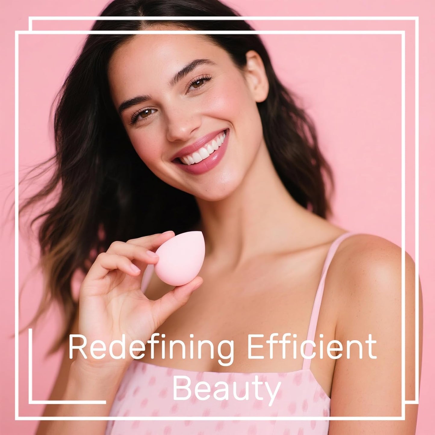 Makeup Sponge Set BS-MALL with Storage Case 7 Pcs for Liquid, Cream, and Powder,SAVE Foundation with 1 Mini Makeup Sponge For Travel Daily Use (A-Pink)