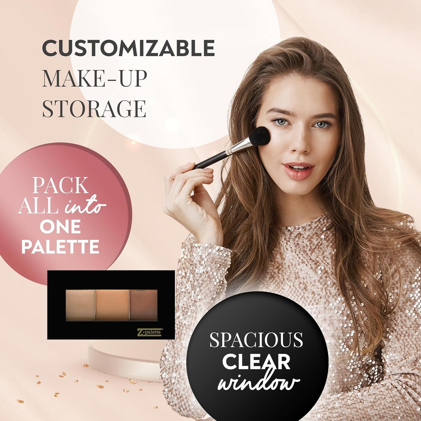 Mini Magnetic Makeup Palette, Empty Magnetic Palette, Universal Magnet makeup palette for Eyeshadows, Powders, Customizable Beauty Organizer with Clear Window