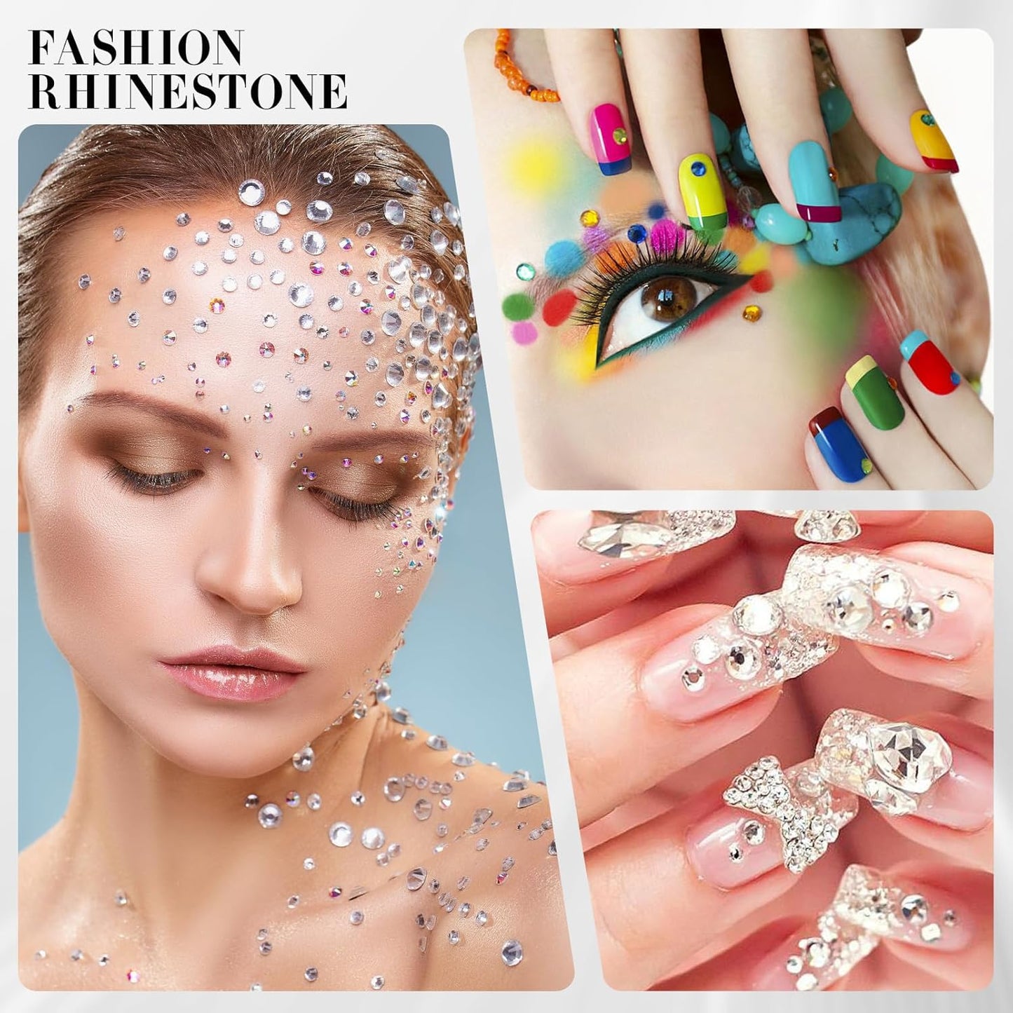 Novani Shiny Black Rhinestones 1440pcs Flat Back Round Rhinestone Style 2088 Sparkly Crystal Gemstones for Nail Art and Crafting SS16,3.8-4.0mm