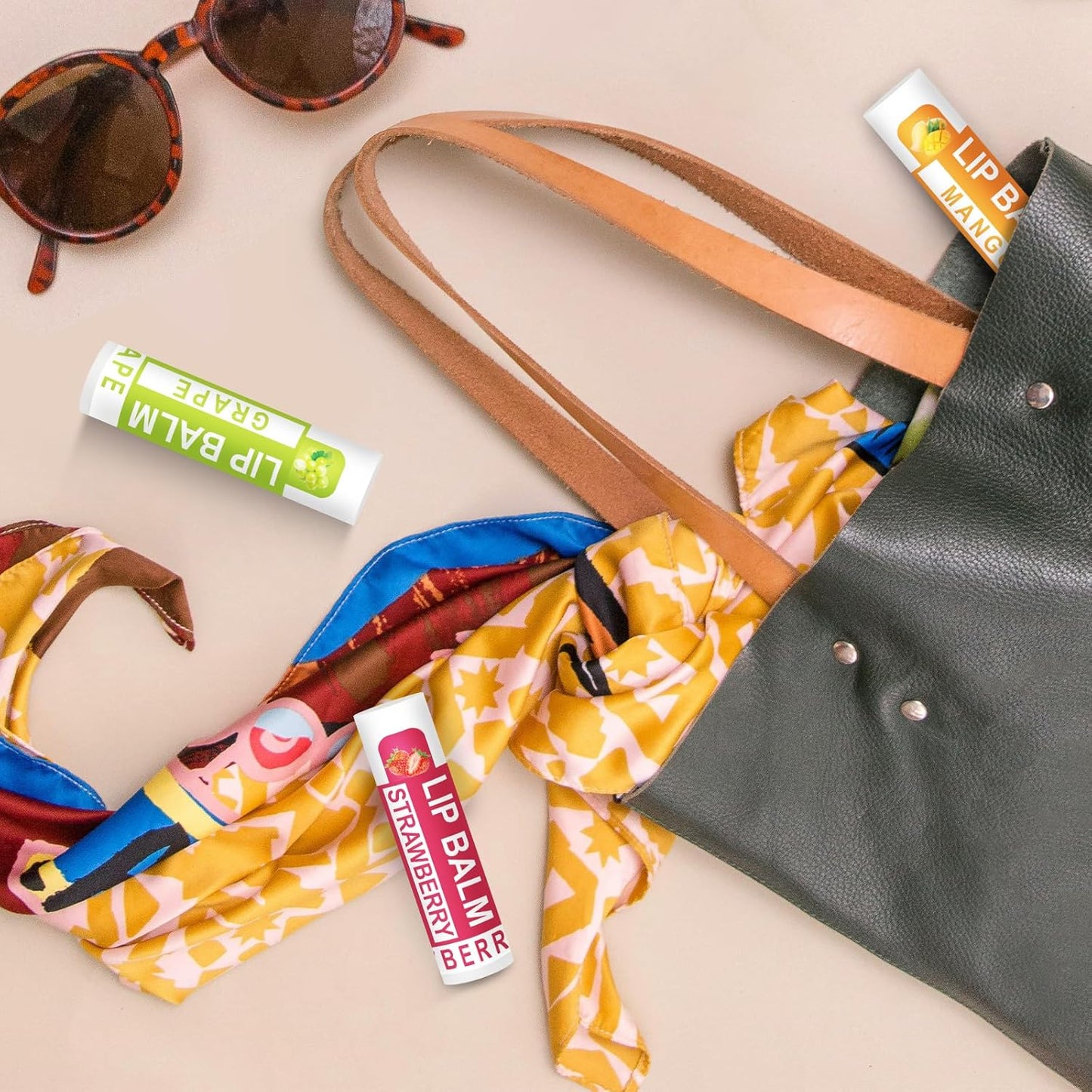 DMSKY Natural Lip Balm Bulk 36 Pack, Moisturizing Lip Balm with Vitamin E and Coconut Oil, Lip Care Product for Chapped Lips-12 Flavors