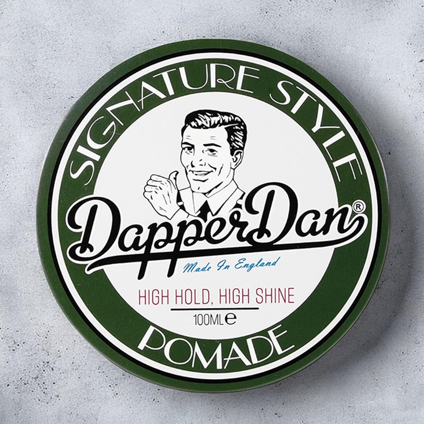 Dapper Dan Signature Pomade, High Shine and Hold for Classic Styles, Water Based for All Hair Types, Bergamot and Leather Fragrance, 100ml