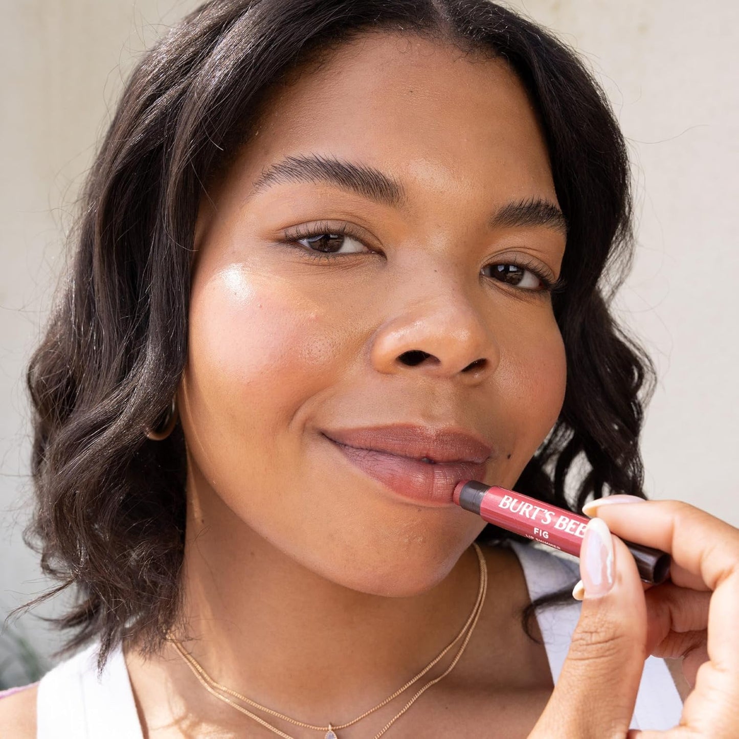 Burt's Bees Shimmer Lip Tint Set, Tinted Lip Balm Stick, Moisturizing for All Day Hydration with Natural Origin Glowy Pigmented Finish & Buildable Color, Plum (4-Pack)