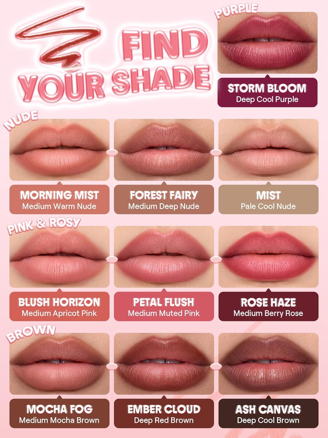 SHEGLAM Cloudline Blur Lip Liner Long Lasting,Vegan & Cruelty-Free Lip Stain-Storm Bloom