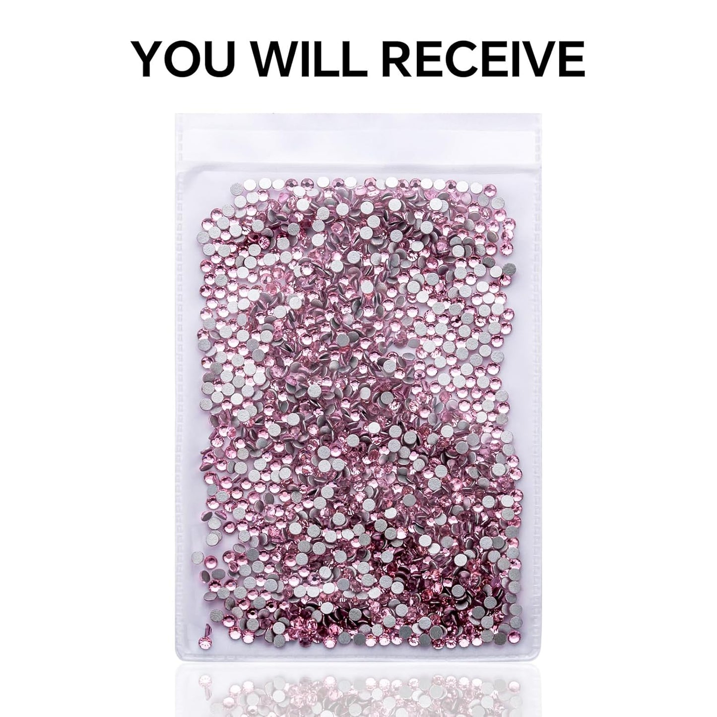 1440Pcs Light Pink Crystal Rhinestones,Glass Flatback Rhinestones Gemstones Small for Nail Face Makeup Art Crafts Clothes Decoration - (SS6, 2.0mm,LightPink)