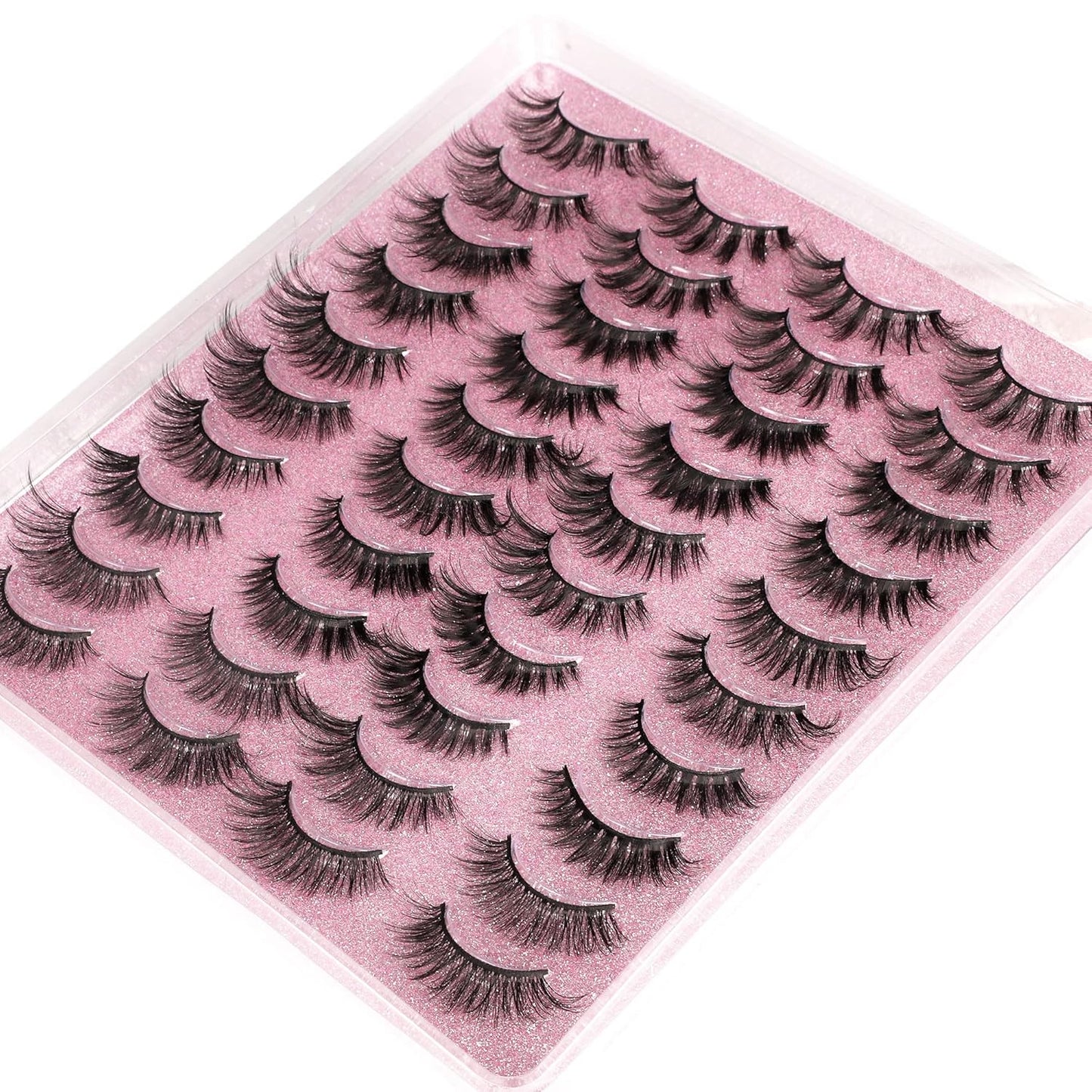 20 Pairs False Eyelashes 3D Faux Mink Lashes Natural Look Wispy Fake Eyelashes ALPHONSE 16-20MM Fluffier Volume Long Thick Lashes Pack 5 Styles Mixed