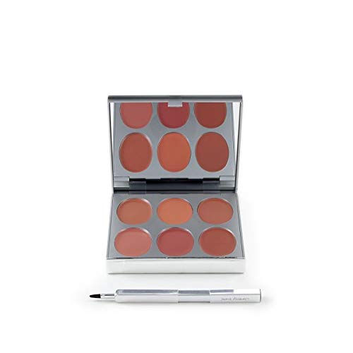 Jerome Alexander New Again Lipstick Palette & Retractable Brush, 6 Hot-Poured, Buildable & Blendable Smooth Matte Shades (Nude)