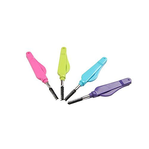 4Pcs Eyelash Comb Folding 2 In 1 Eyelash Brush Eyebrow Comb Makeup Tools (Random Color)
