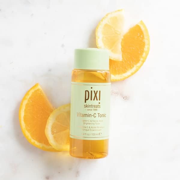 Pixi Vitamin-C Tonic,Brightening & Soothing Facial Toner, Boost Skin Luminosity, Infused with Vitamin-C & Ferulic Acid, Alcohol Free Daily Toner, 100ml / 3.4fl oz Travel Size Skin Care