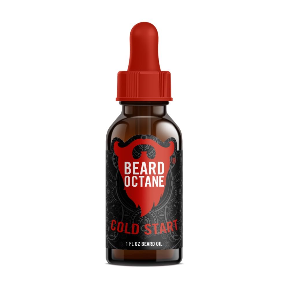 Beard Octane: Cold Start - Natural Beard Oil w/Argan Oil - 1 Oz - Healthy Softer Beards - Made in USA - Premium Handcrafted Beard Care